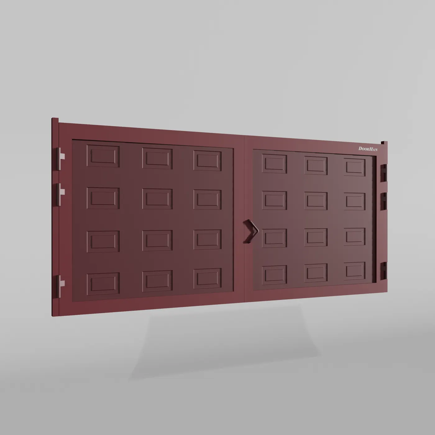 Распашные ворота DoorHan 2800х1900 цвета RAL 3005 (бордовый) с дизайном «филенка» с автоматикой