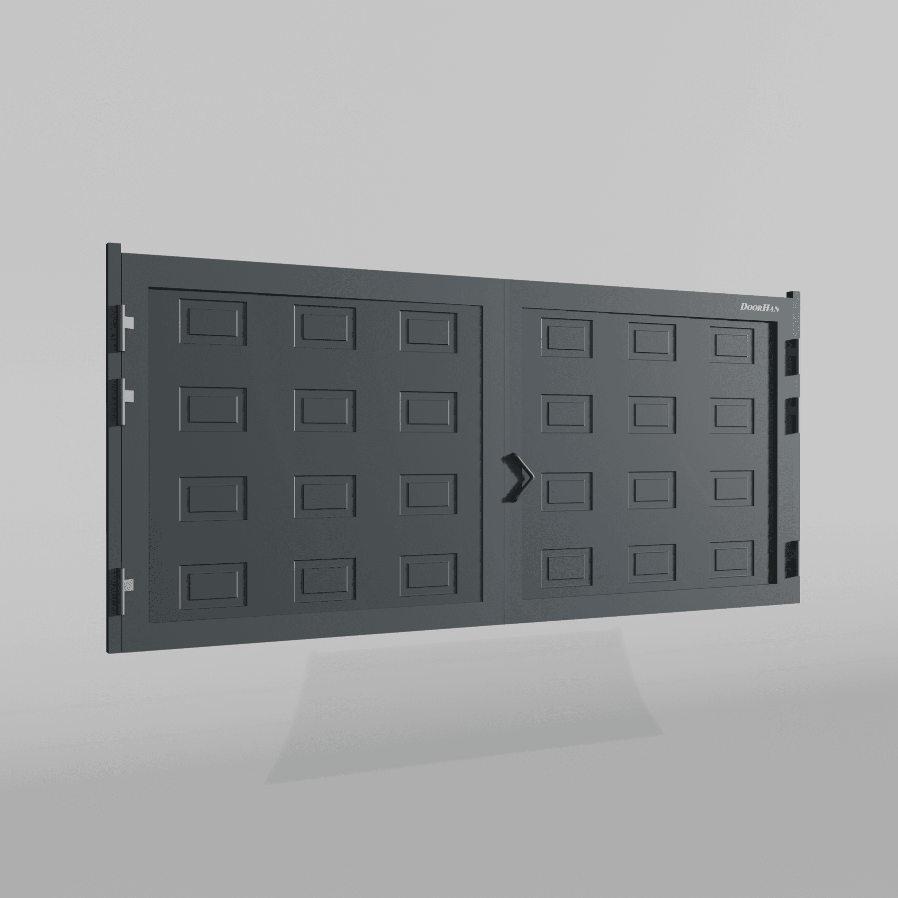 Распашные ворота DoorHan 4800х1900 цвета RAL 7016 (антрацит) с дизайном «филенка» без автоматики