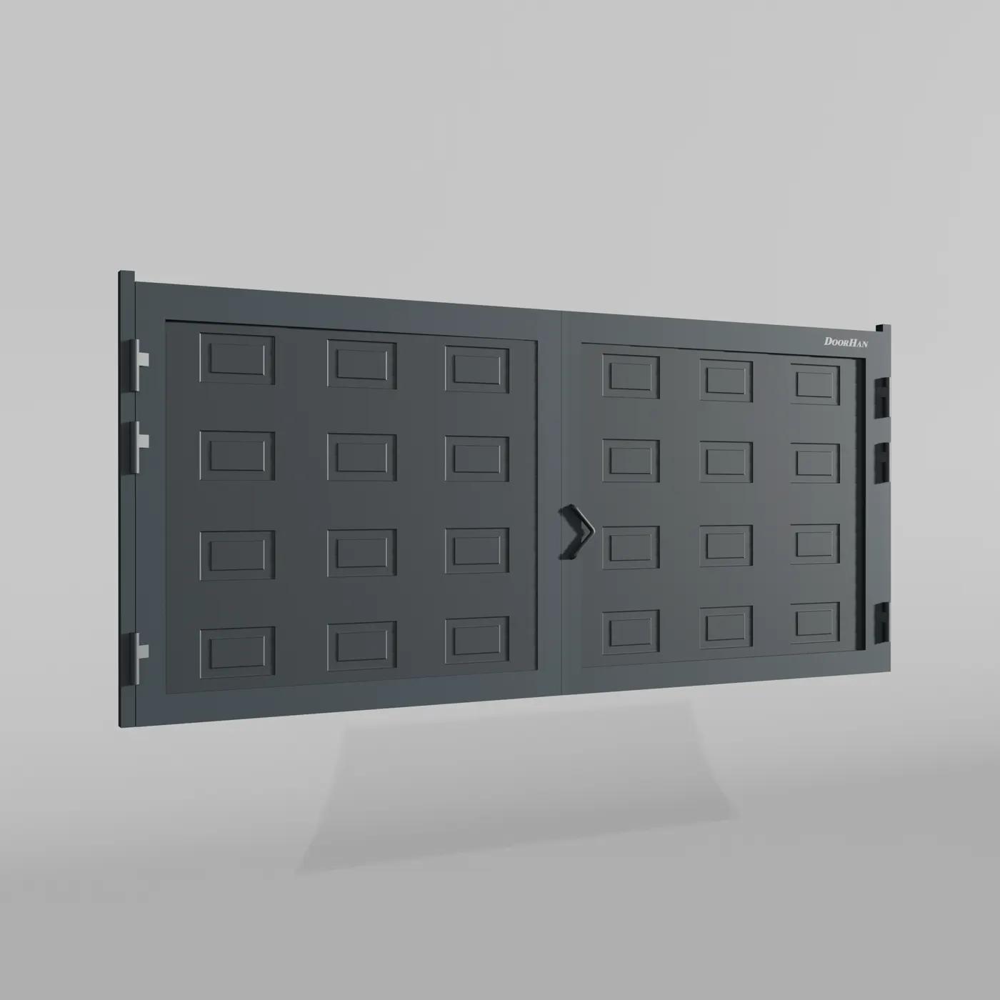 Распашные ворота DoorHan 4500х1900 цвета RAL 7016 (антрацит) с дизайном «филенка» с автоматикой
