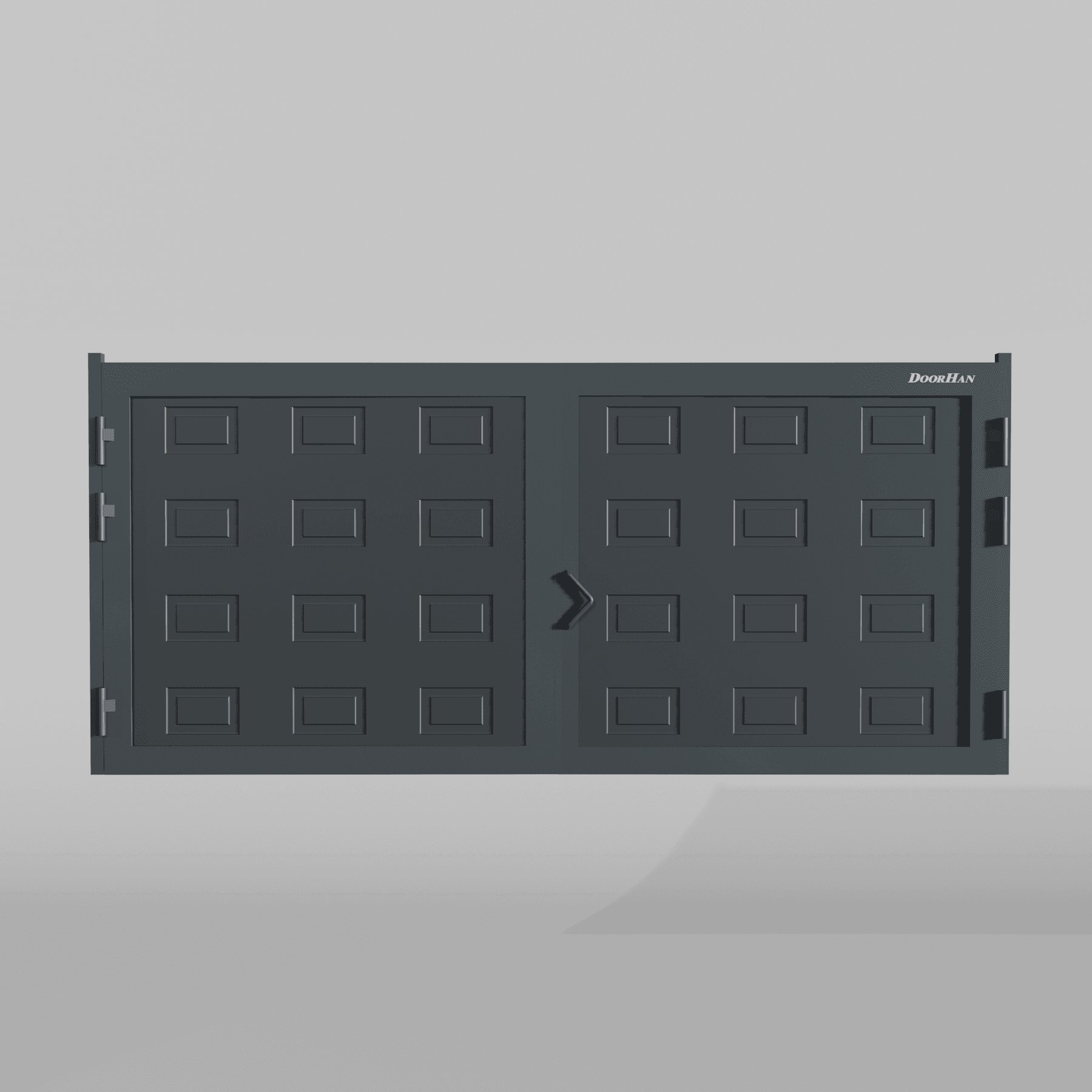 Распашные ворота DoorHan 4800х1900 цвета RAL 7016 (антрацит) с дизайном «филенка» без автоматики — фото 3