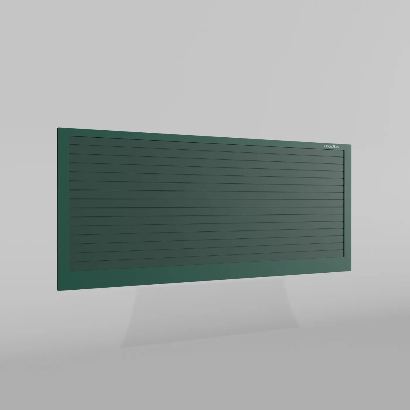 Откатные ворота DoorHan 4300х2000 цвета RAL 6005 (зелёный) с дизайном «доска» с автоматикой